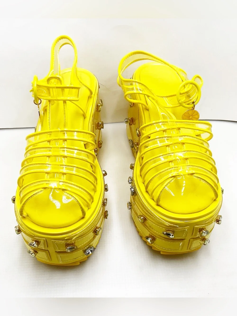 {Sugar Thrillz} Lemon Wedge Sugar Rush Jelly Platform Sandals - Picture 2 of 15